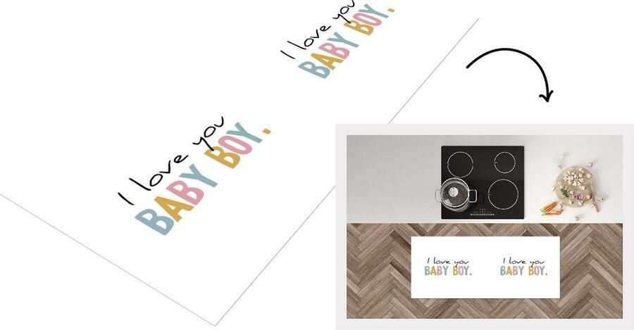 KitchenYeah Keukenloper Loper keuken Quotes Regenboog Jongen I Love You Baby Boy Zoon Spreuken 120x50 cm Keukenloper vinyl