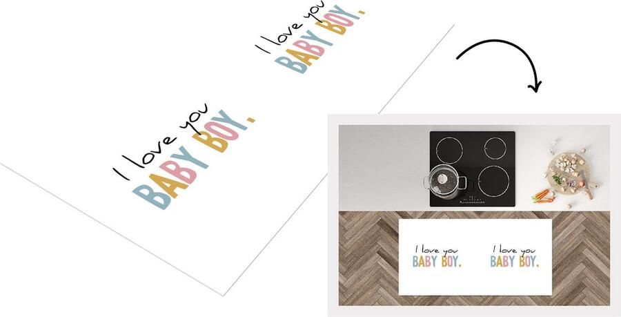 KitchenYeah Keukenloper Loper keuken Quotes Regenboog Jongen I Love You Baby Boy Zoon Spreuken 120x60 cm Keukenloper vinyl