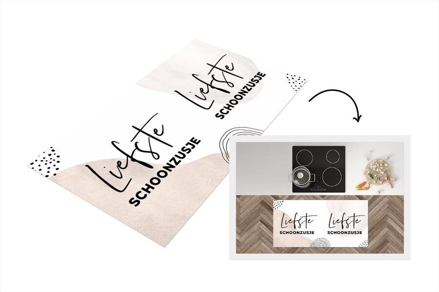 KitchenYeah Keukenloper Loper keuken Quotes Schoonzus Liefde 120x60 cm Keukenloper vinyl