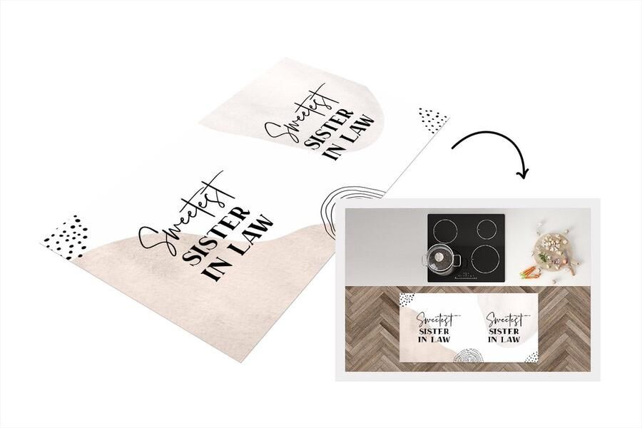 KitchenYeah Keukenloper Loper keuken Quotes Schoonzus Liefde Sister in law 120x60 cm Keukenloper vinyl