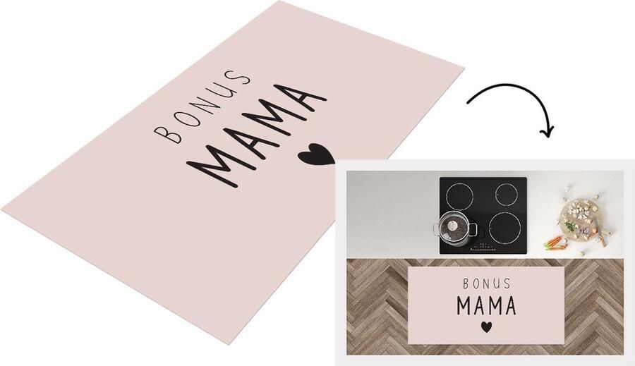 KitchenYeah Keukenloper Loper keuken Quotes Spreuken Bonus Mama Moeder 120x60 cm Keukenloper vinyl