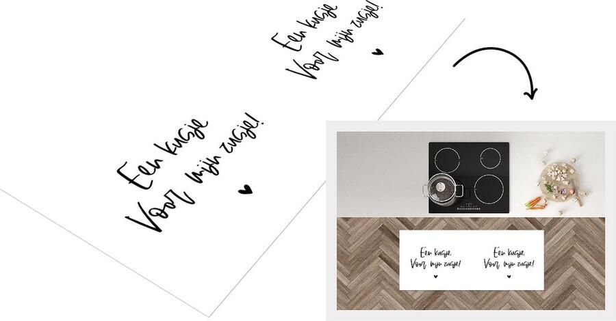 KitchenYeah Keukenloper Loper keuken Quotes Spreuken Een kusje voor mij zusje! Zusje Zus 120x50 cm Keukenloper vinyl