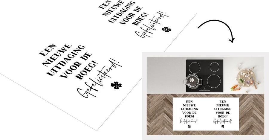 KitchenYeah Keukenloper Loper keuken Quotes Spreuken Een nieuwe uitdaging voor de boeg! Gefeliciteerd! 120x60 cm Keukenloper vinyl