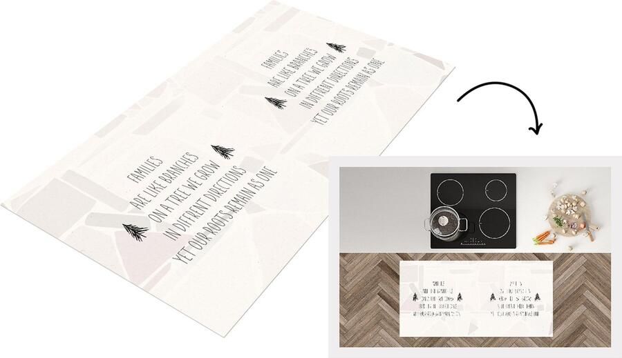 KitchenYeah Keukenloper Loper keuken Quotes Spreuken Familie Families are like branches on a tree 120x60 cm Keukenloper vinyl