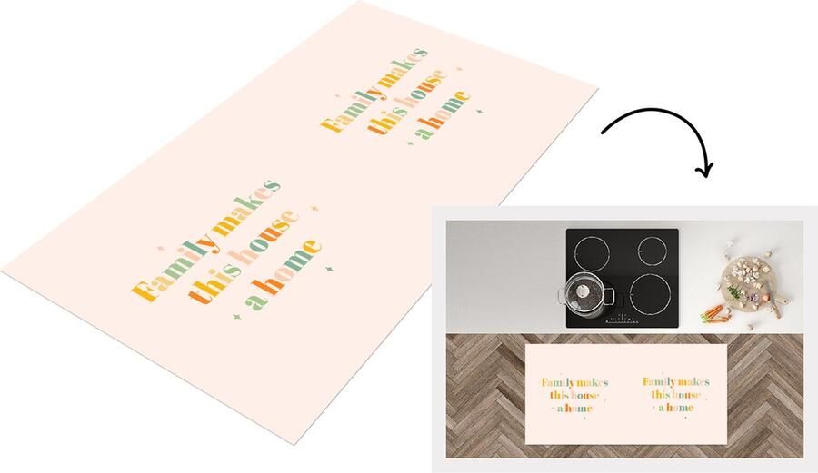 KitchenYeah Keukenloper Loper keuken Quotes Spreuken Familie Family makes this house a home 120x60 cm Keukenloper vinyl
