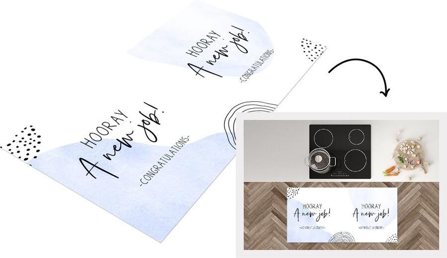 KitchenYeah Keukenloper Loper keuken Quotes Spreuken Hooray a new job! 120x60 cm Keukenloper vinyl