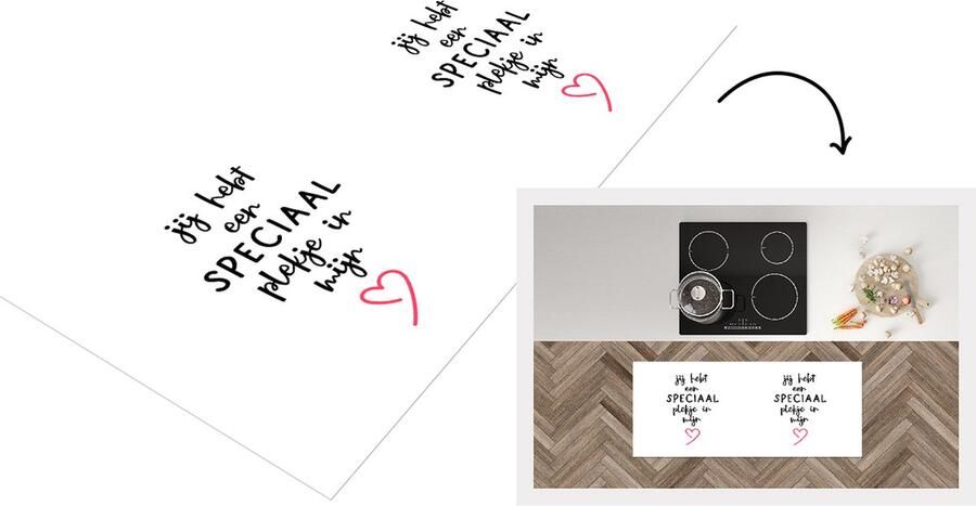 KitchenYeah Keukenloper Loper keuken Quotes Spreuken Jij hebt een speciaal plekje in mijn hart Liefde 120x50 cm Keukenloper vinyl