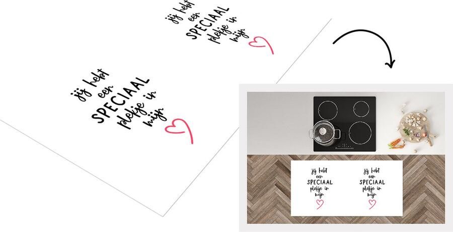 KitchenYeah Keukenloper Loper keuken Quotes Spreuken Jij hebt een speciaal plekje in mijn hart Liefde 120x60 cm Keukenloper vinyl