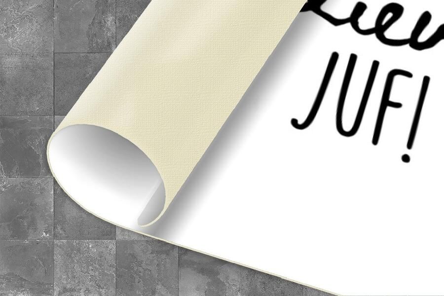 KitchenYeah Keukenloper Loper keuken Quotes Spreuken Juf Doei lieve juf! 120x50 cm Keukenloper vinyl