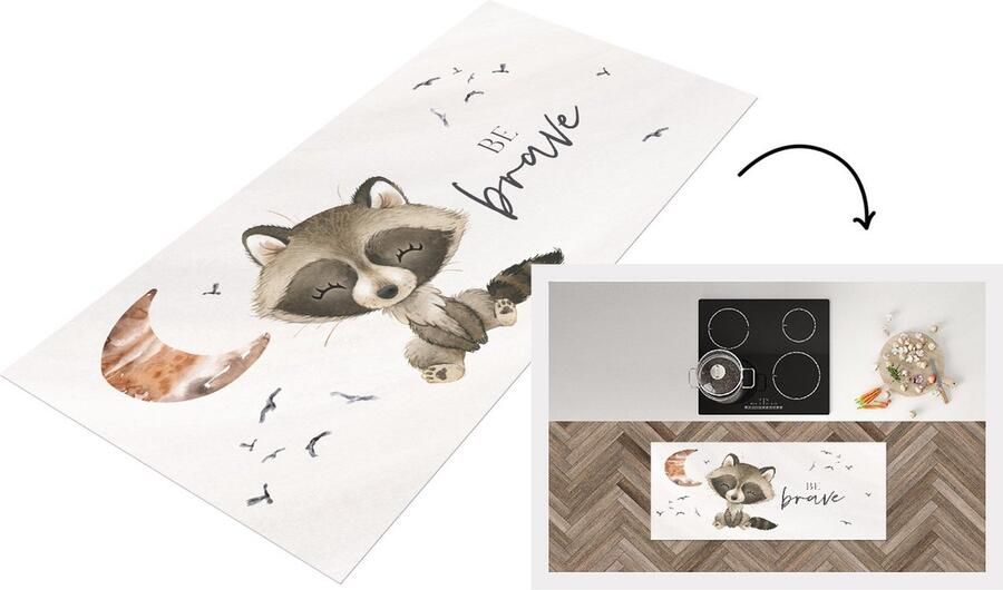 KitchenYeah Keukenloper Loper keuken Quotes Spreuken Kinderen Be brave 120x50 cm Keukenloper vinyl