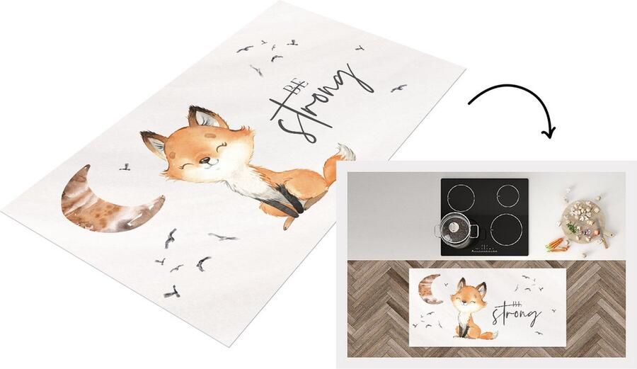 KitchenYeah Keukenloper Loper keuken Quotes Spreuken Kinderen Be strong 120x60 cm Keukenloper vinyl