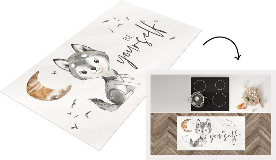 KitchenYeah Keukenloper Loper keuken Quotes Spreuken Kinderen Be yourself 120x60 cm Keukenloper vinyl