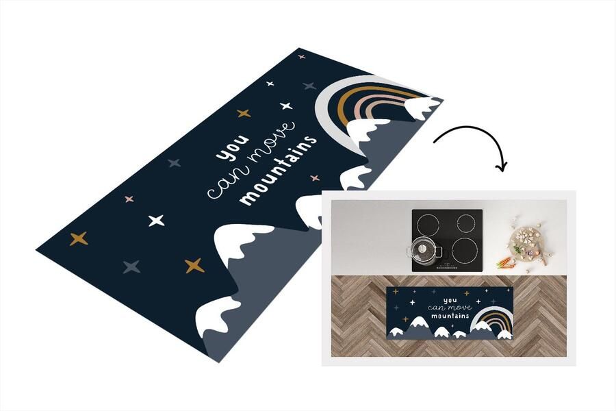 KitchenYeah Keukenloper Loper keuken Quotes Spreuken Kinderen You can move mountains 120x50 cm Keukenloper vinyl