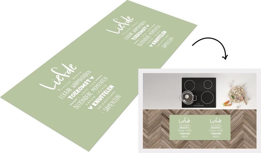 KitchenYeah Keukenloper Loper keuken Quotes Spreuken 'Liefde' Trouwen 120x50 cm Keukenloper vinyl