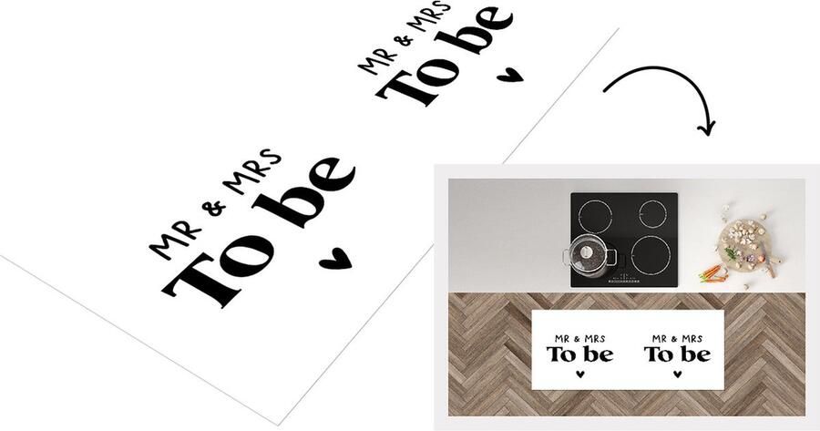 KitchenYeah Keukenloper Loper keuken Quotes Spreuken 'Mr & Mrs to be' Trouwen 120x50 cm Keukenloper vinyl