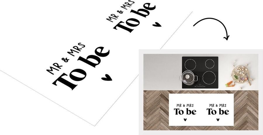 KitchenYeah Keukenloper Loper keuken Quotes Spreuken 'Mr & Mrs to be' Trouwen 120x60 cm Keukenloper vinyl