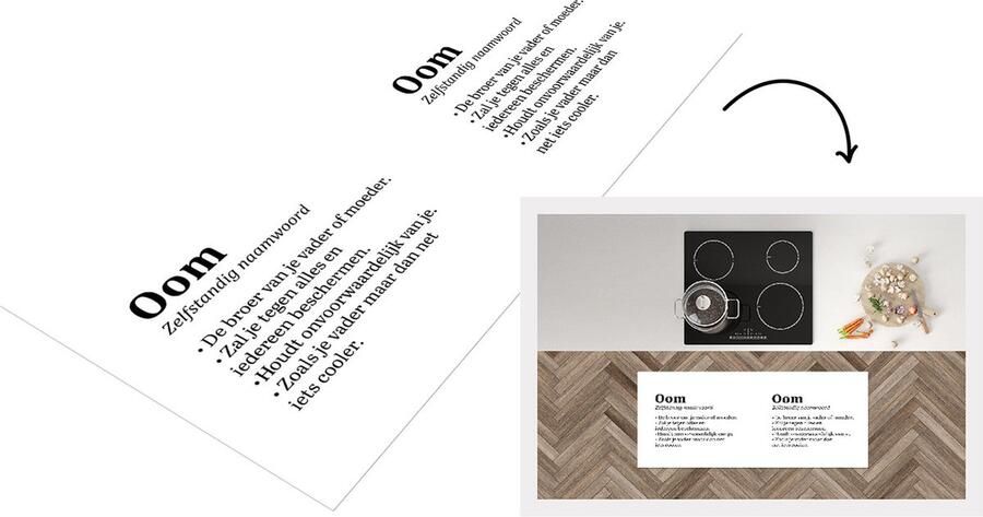 KitchenYeah Keukenloper Loper keuken Quotes Spreuken 'Oom' 120x50 cm Keukenloper vinyl