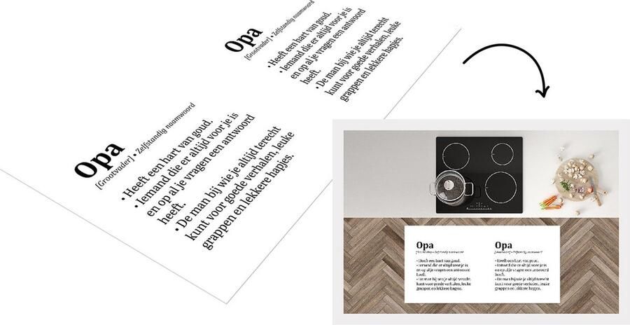 KitchenYeah Keukenloper Loper keuken Quotes Spreuken 'Opa' 120x60 cm Keukenloper vinyl