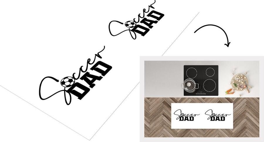 KitchenYeah Keukenloper Loper keuken Quotes Spreuken Soccer dad Voetbalvader Papa 120x50 cm Keukenloper vinyl
