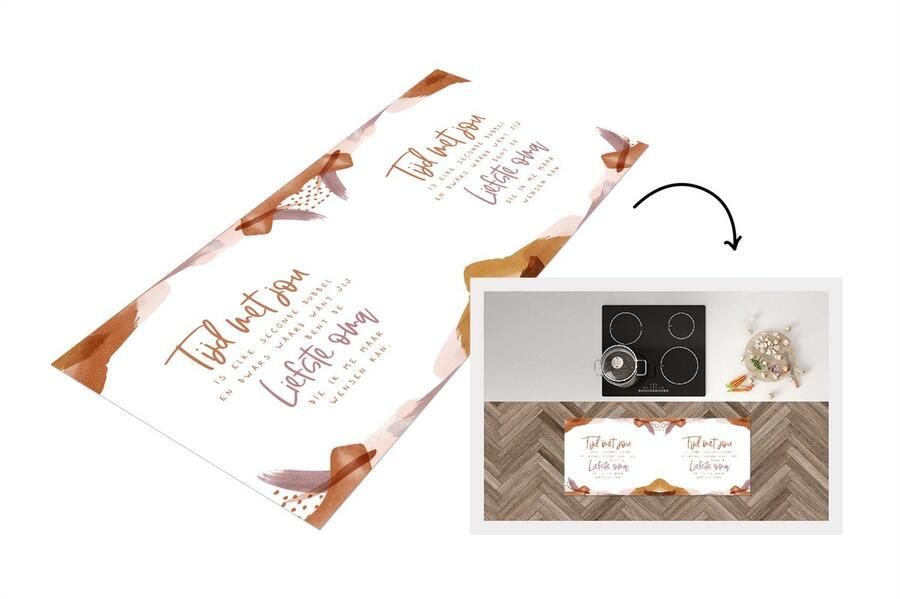 KitchenYeah Keukenloper Loper keuken Quotes Spreuken 'Tijd met jou..... liefste oma' Bruin 120x50 cm Keukenloper vinyl