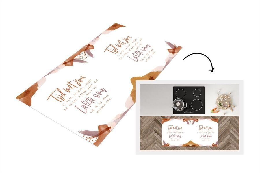 KitchenYeah Keukenloper Loper keuken Quotes Spreuken 'Tijd met jou..... liefste oma' Bruin 120x60 cm Keukenloper vinyl