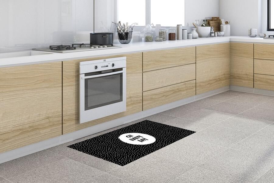 KitchenYeah Keukenloper Loper keuken Quotes Tekst Oh happy day Geluk 120x50 cm Keukenloper vinyl