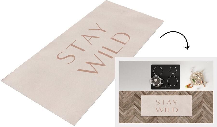 KitchenYeah Keukenloper Loper keuken Quotes Tekst Stay wild 120x50 cm Keukenloper vinyl