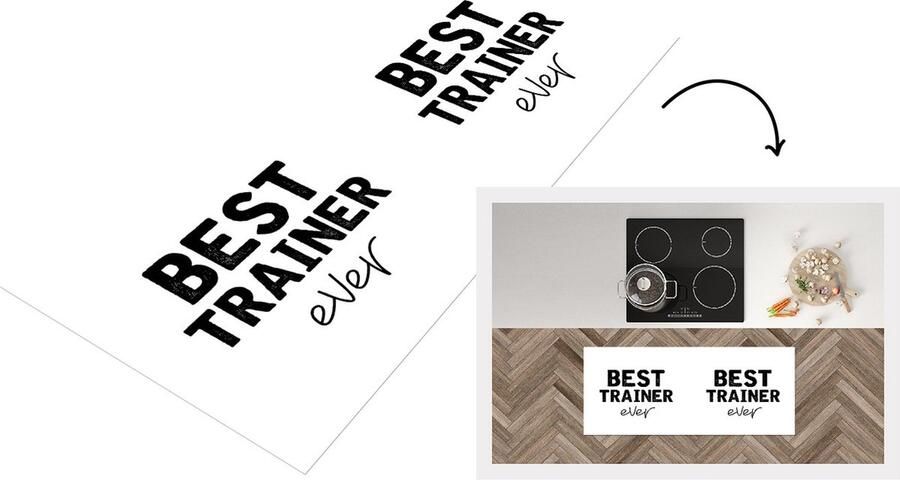 KitchenYeah Keukenloper Loper keuken Quotes Trainer Beste 120x50 cm Keukenloper vinyl