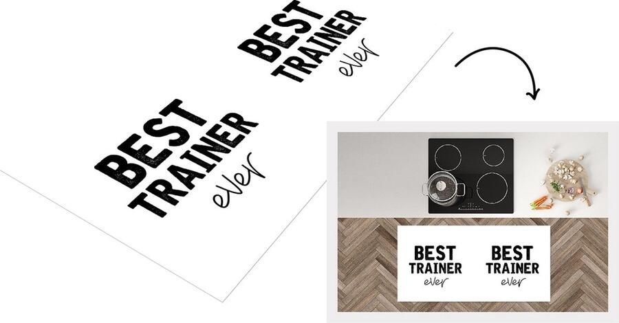 KitchenYeah Keukenloper Loper keuken Quotes Trainer Beste 120x60 cm Keukenloper vinyl