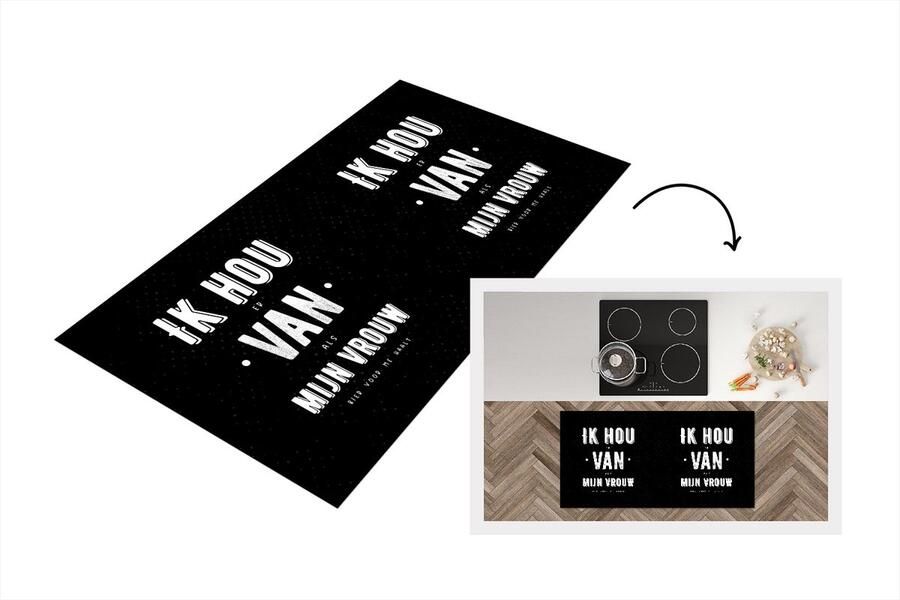 KitchenYeah Keukenloper Loper keuken Quotes Trouwen 'Ik hou van mijn vrouw' Spreuken 120x60 cm Keukenloper vinyl