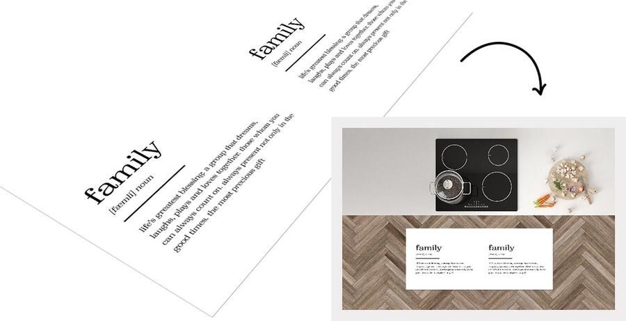 KitchenYeah Keukenloper Loper keuken Quotes Woordenboek Spreuken Familie 120x50 cm Keukenloper vinyl