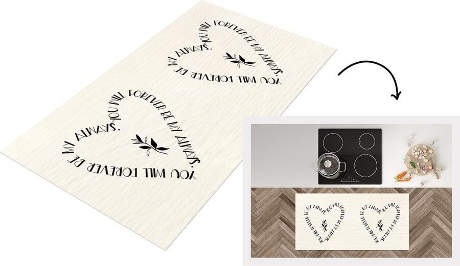 KitchenYeah Keukenloper Loper keuken Quotes You will forever be my always Liefde Spreuken 120x60 cm Keukenloper vinyl