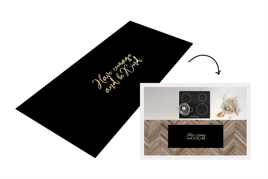 KitchenYeah Keukenloper Loper keuken Quotes Zelfvertrouwen Black Gold 120x50 cm Keukenloper vinyl
