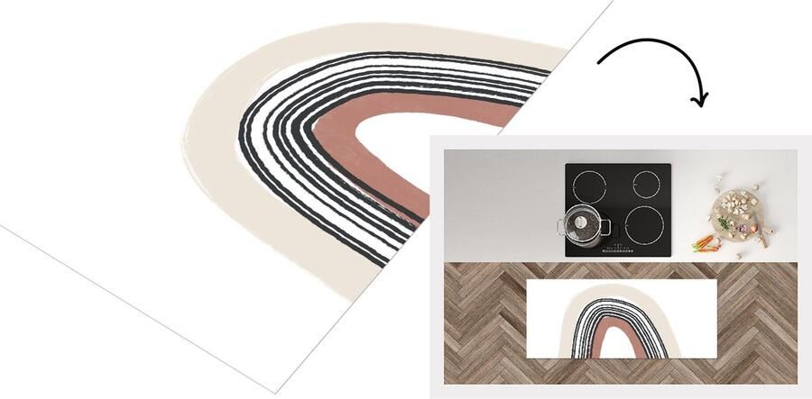 KitchenYeah Keukenloper Loper keuken Regenboog Pastel Design 120x50 cm Keukenloper vinyl