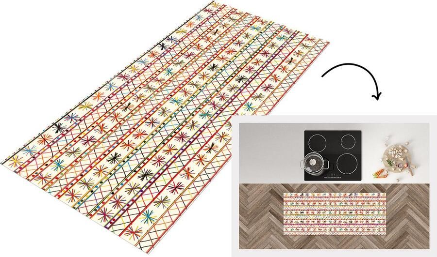 KitchenYeah Keukenloper Loper keuken Regenboog Zuid-Amerika Patronen 120x50 cm Keukenloper vinyl