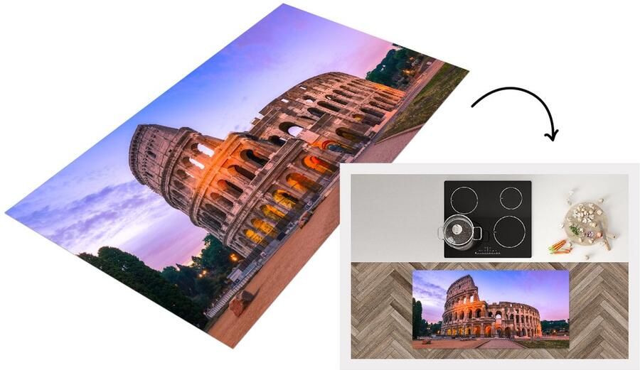 KitchenYeah Keukenloper Loper keuken Rome Colosseum Zon 120x60 cm Keukenloper vinyl