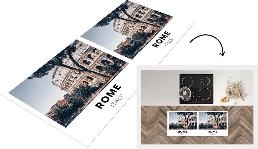 KitchenYeah Keukenloper Loper keuken Rome Italië Architectuur 120x50 cm Keukenloper vinyl