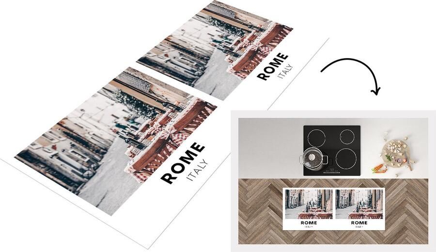 KitchenYeah Keukenloper Loper keuken Rome Italië Restaurant 120x50 cm Keukenloper vinyl