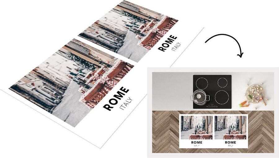 KitchenYeah Keukenloper Loper keuken Rome Italië Restaurant 120x60 cm Keukenloper vinyl