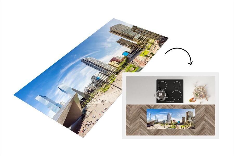 KitchenYeah Keukenloper Loper keuken Rotterdam Centraal Panorama 120x50 cm Keukenloper vinyl