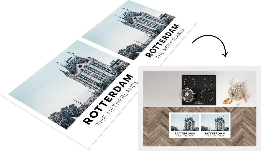 KitchenYeah Keukenloper Loper keuken Rotterdam Nederland Huis 120x50 cm Keukenloper vinyl