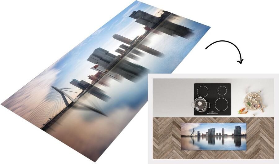 KitchenYeah Keukenloper Loper keuken Rotterdam Water Nederland 120x50 cm Keukenloper vinyl