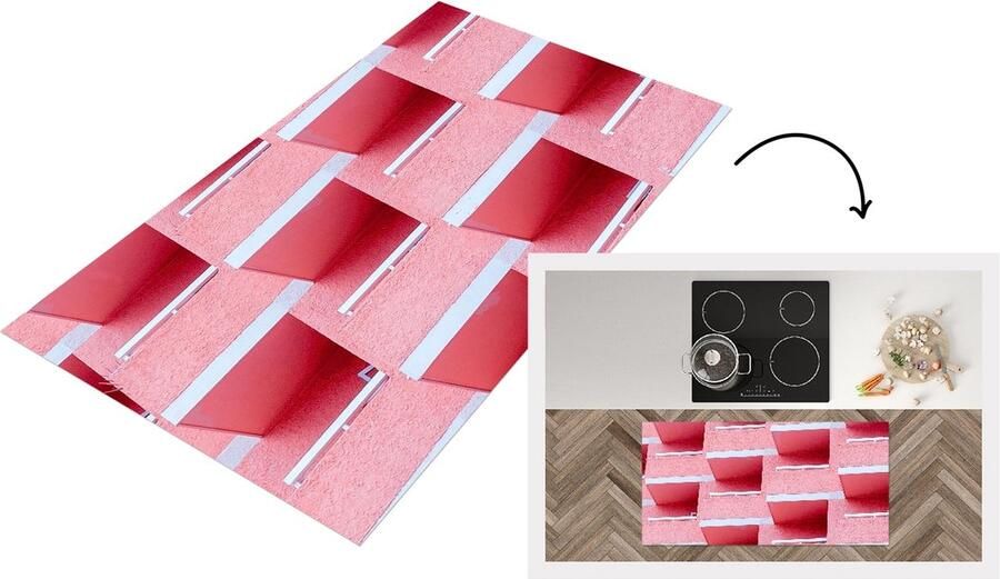 KitchenYeah Keukenloper Loper keuken Roze Balkon Zomer Architectuur 120x60 cm Keukenloper vinyl
