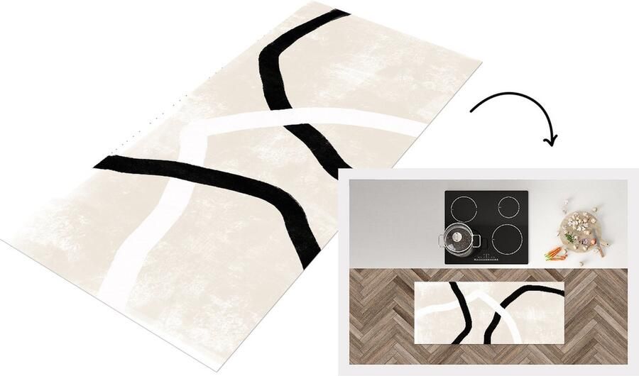 KitchenYeah Keukenloper Loper keuken Roze Minimalisme Design 120x50 cm Keukenloper vinyl