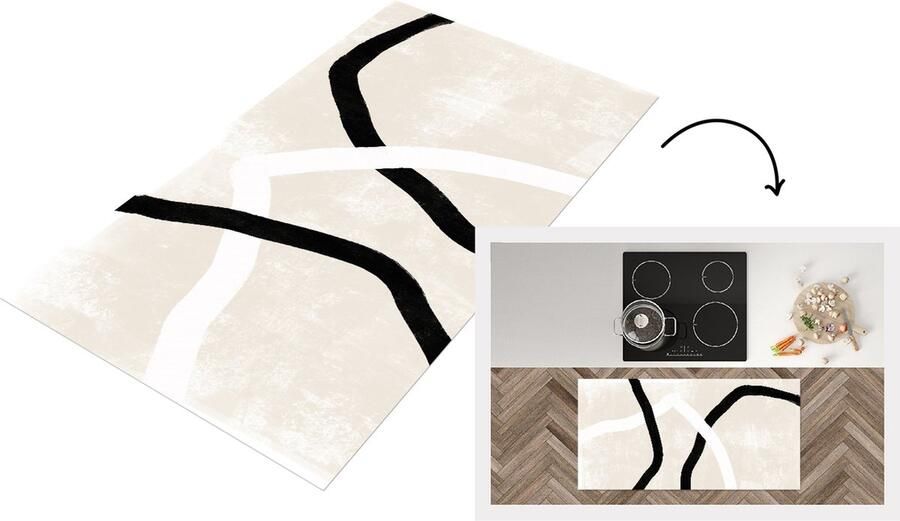 KitchenYeah Keukenloper Loper keuken Roze Minimalisme Design 120x60 cm Keukenloper vinyl