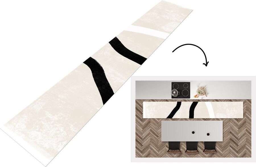 KitchenYeah Keukenloper Loper keuken Roze Minimalisme Design 300x50 cm Keukenloper vinyl