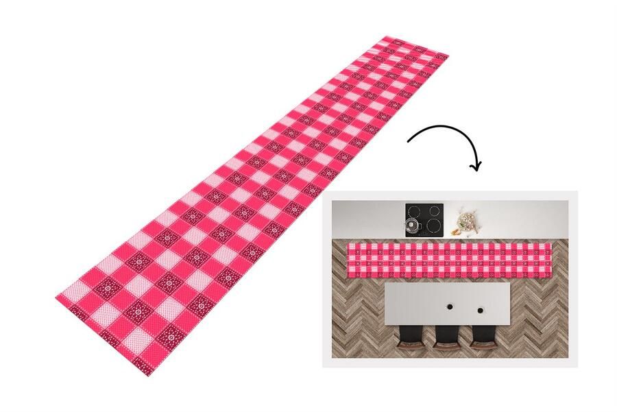 KitchenYeah Keukenloper Keukenmat Roze Patronen Bloemen 360x60 cm Keuken vloerkleed