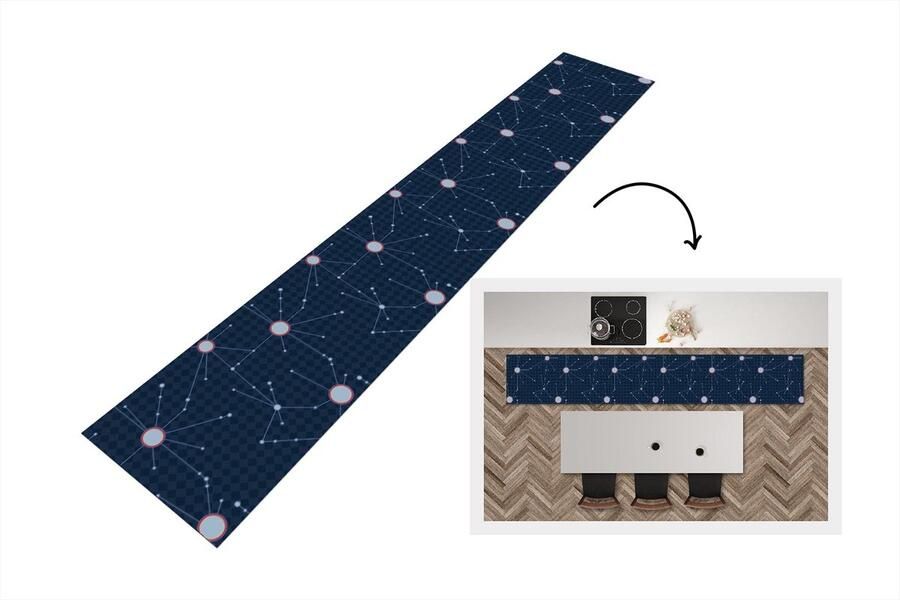 KitchenYeah Keukenloper Keukenmat Ruimte Astronomie Patronen 360x60 cm Keuken vloerkleed