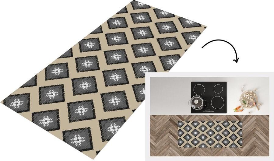 KitchenYeah Keukenloper Loper keuken Ruiten Indonesië Patronen 120x50 cm Keukenloper vinyl