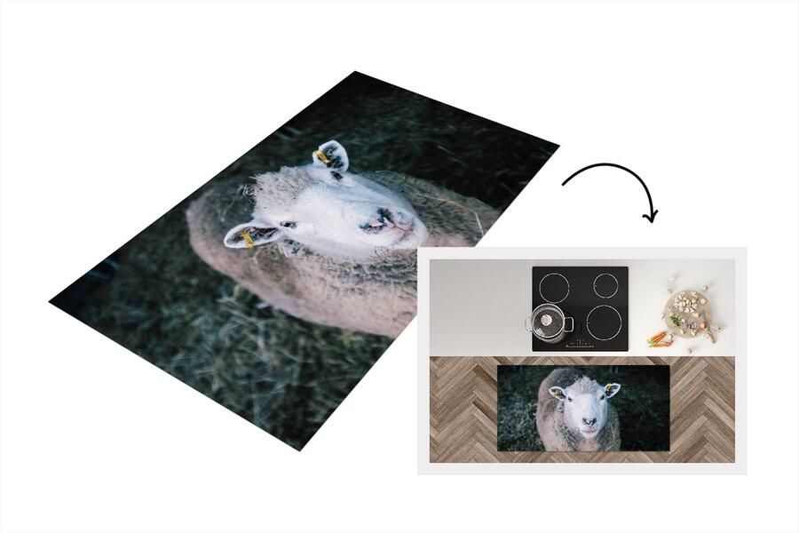 KitchenYeah Keukenloper Loper keuken Schaap Dieren Vee 120x60 cm Keukenloper vinyl